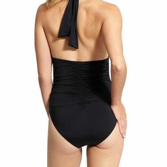 Athleta Aqualuxe Black Halter One Piece Swim Suit - Picture 2 of 6